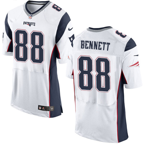 Men's Elite Martellus Bennett Nike Jersey White Road - #88 NFL New England Patriots